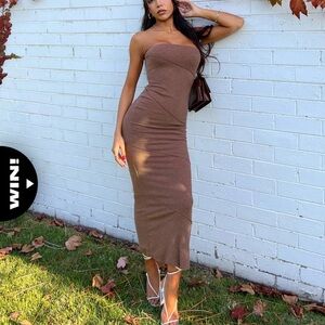 Princess Polly Brown Oscar Midi Dress